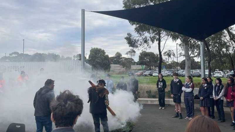 A smoking ceremony to start the day