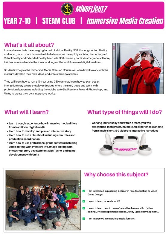 Our Terms 2 and 3 STEAM Club Flyer (see Compass post for more details)