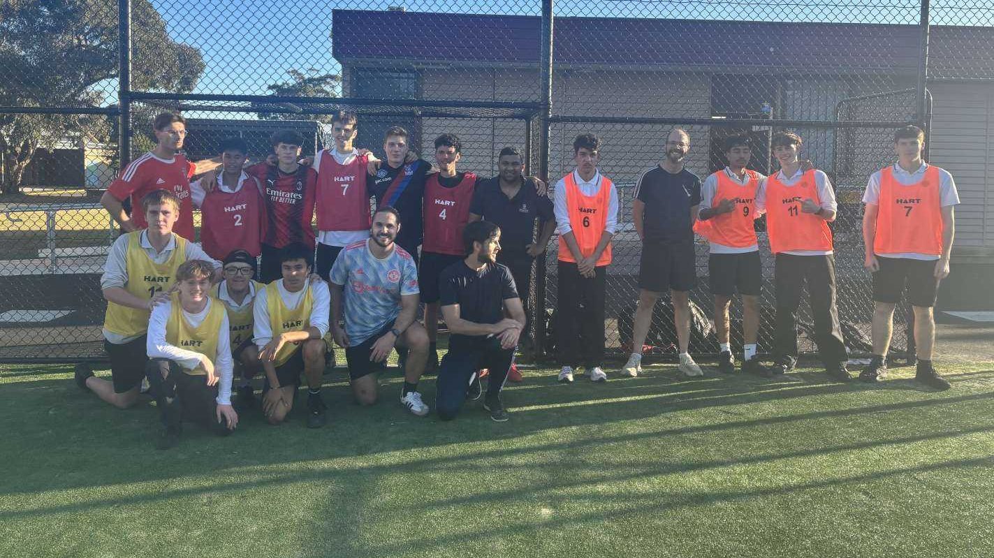 Staff and students at the inaugural ‘Futsal Friday’ on Friday 2 May. (Photo courtesy of Imogen Hickman)