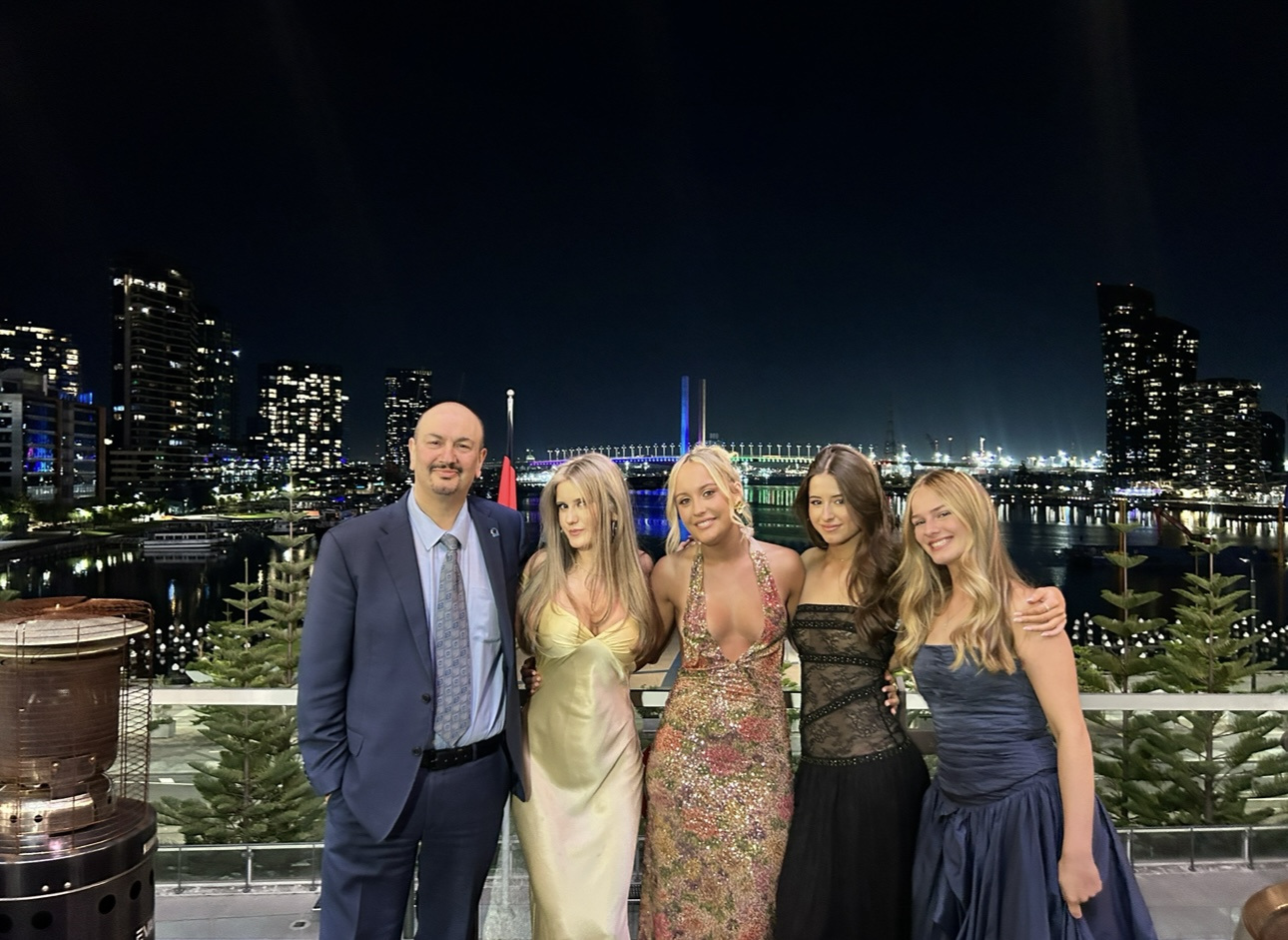 Mr Catalano, Emma Valland, Imogen Hickman, Ines Delany, Alexandra Kane at the Year 12 Formal