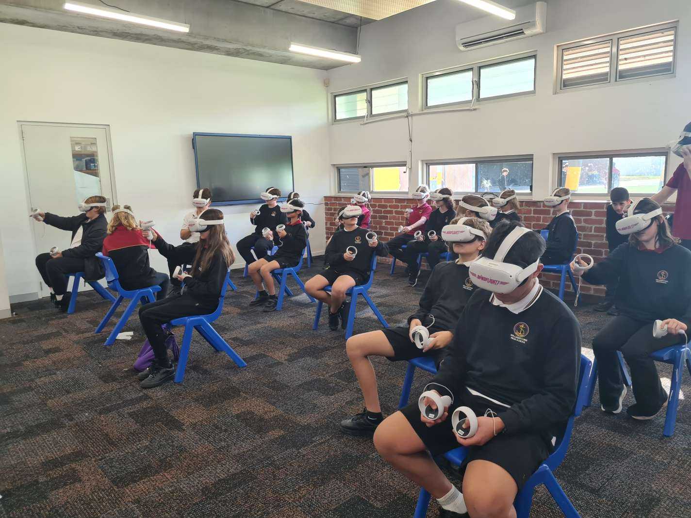 Year 7s enjoying the VR