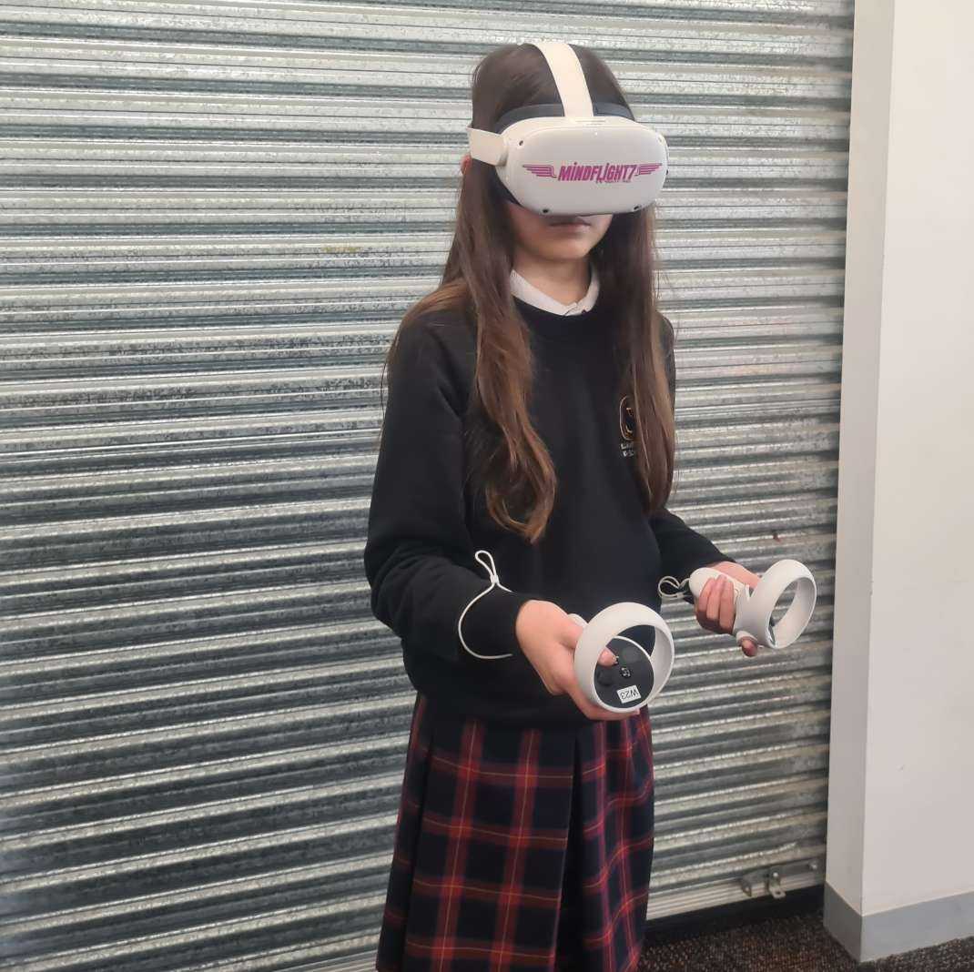 Helen W, a Year 7 Captain, testing the software