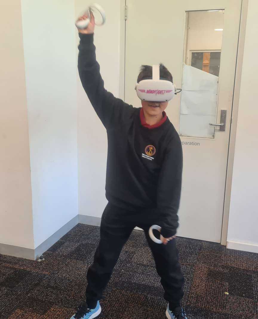 Jasper H, a Year 7 Captain, trying out apps