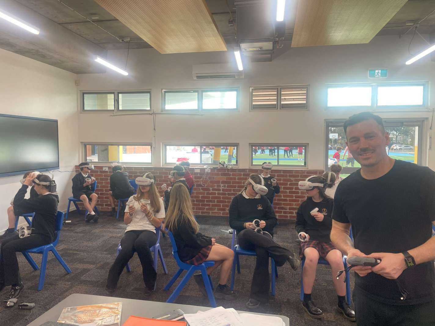 Mr Paul McArthur and some Year 7 Humanities