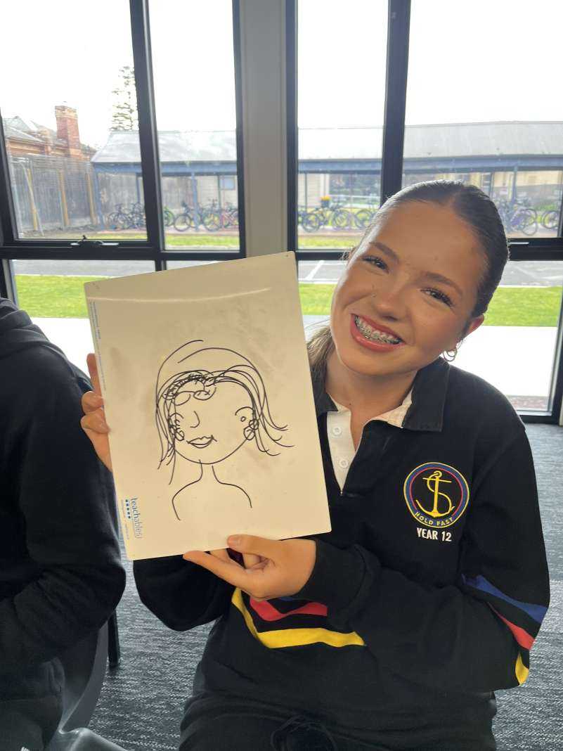 Mackenzie Speakman - 1st place HG Games Blindfolded self-portrait competition