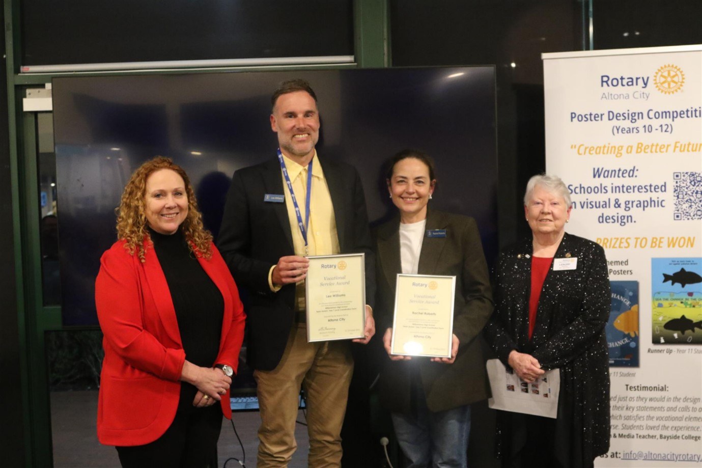 Lee and Rachel with their award.