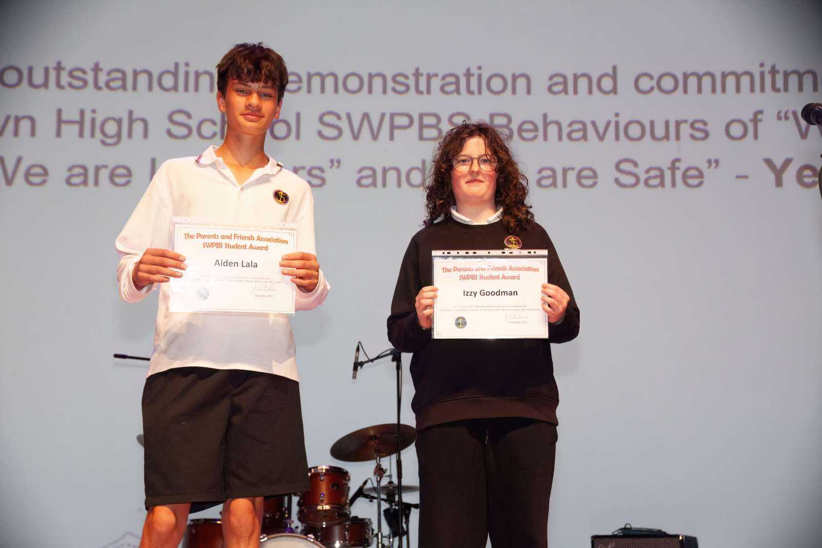 PFA Awards Year 10 - Izzy Goodman and Aidan Lala