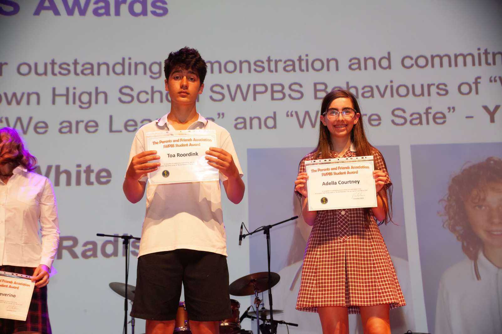 PFA Awards Year 7 - Adella Courtney and Toa Roordink