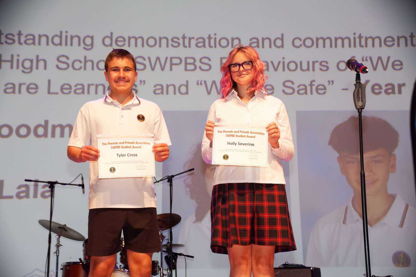 PFA Awards Year 9 - Holly Severino and Tyler Cross